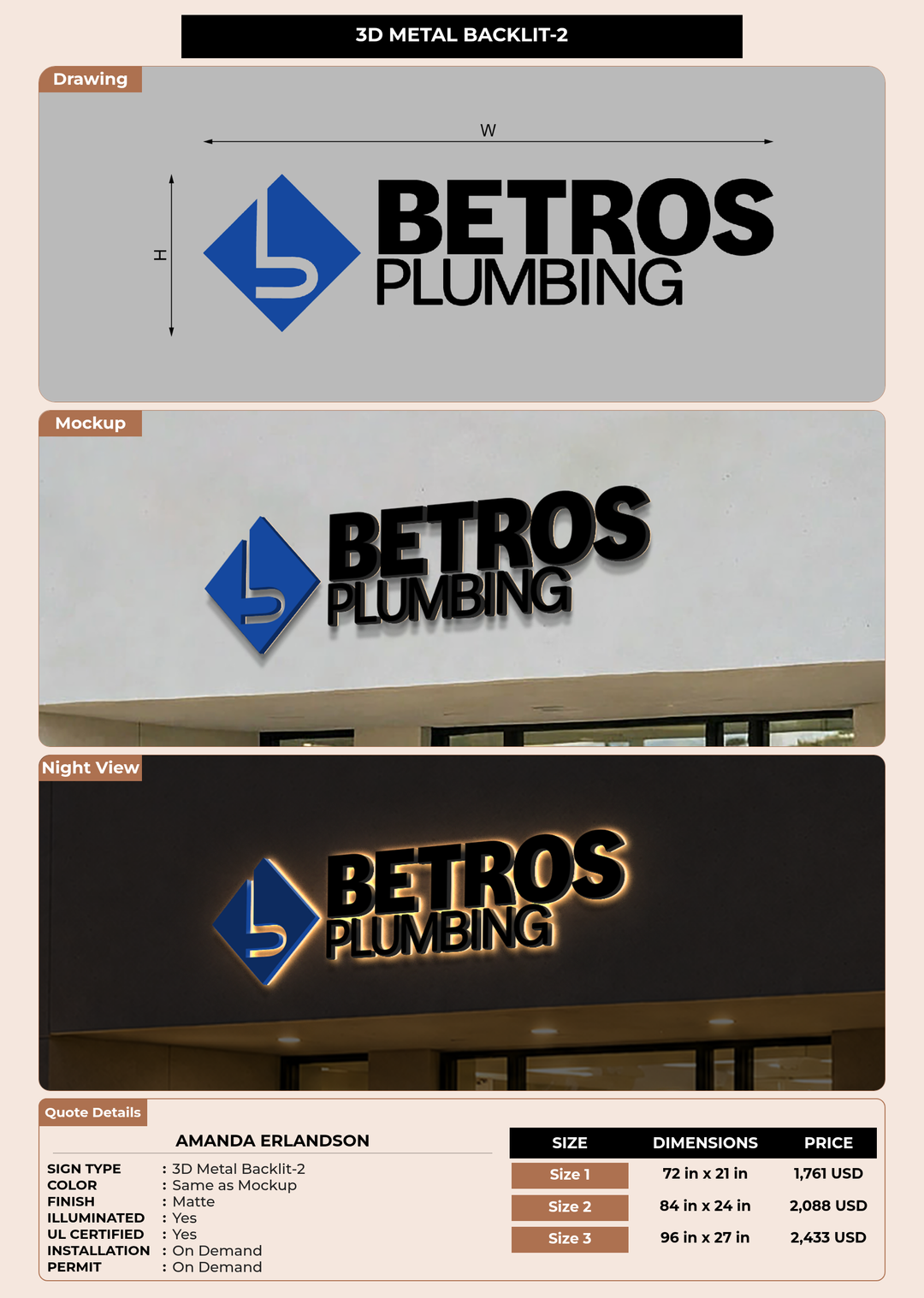 CUSTOM MOCKUP SIGN FOR Amanda Erlandson