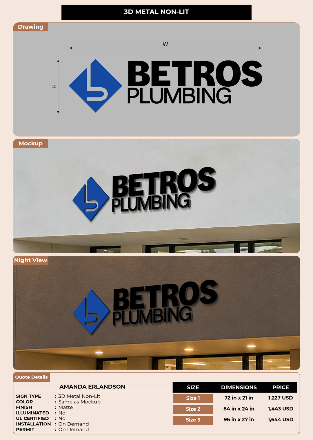 CUSTOM MOCKUP SIGN FOR Amanda Erlandson