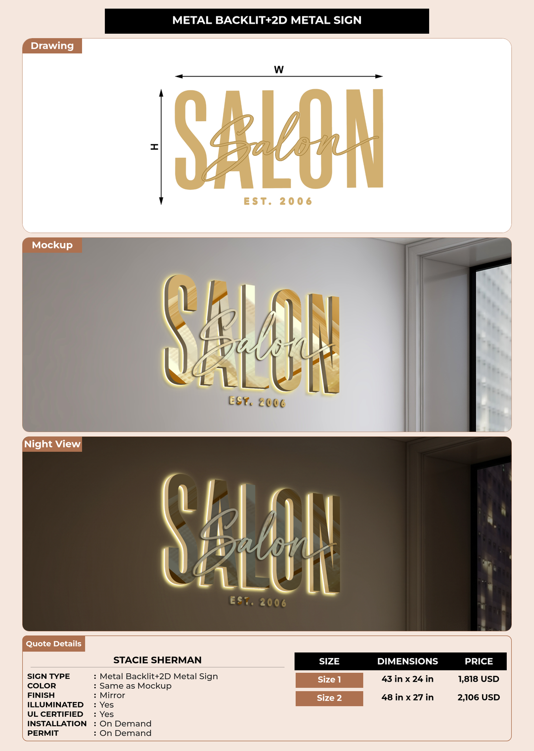 CUSTOM MOCKUP SIGN FOR Stacie Sherman