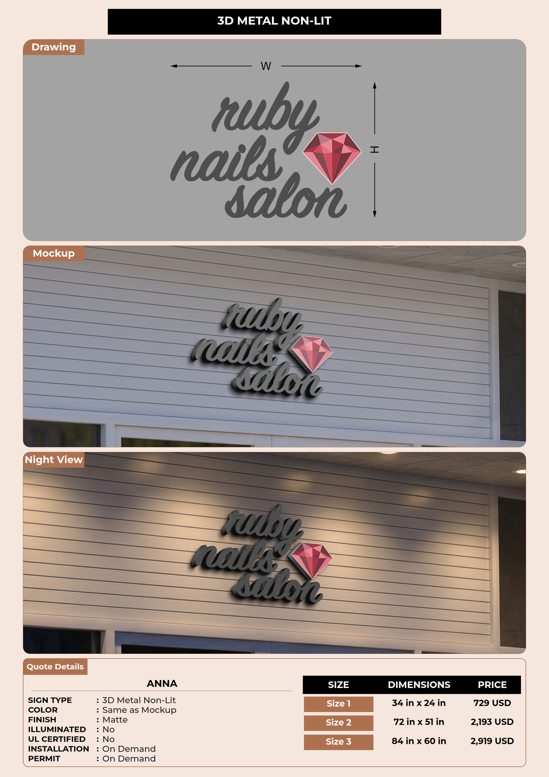 CUSTOM MOCKUP SIGN FOR Anna