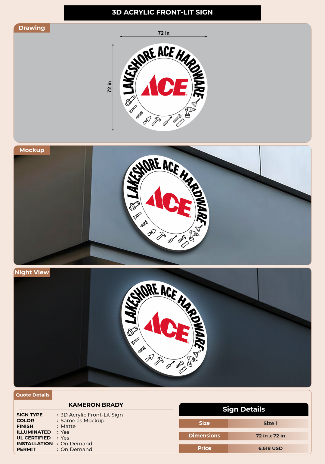 CUSTOM MOCKUP SIGN FOR Kameron Brady
