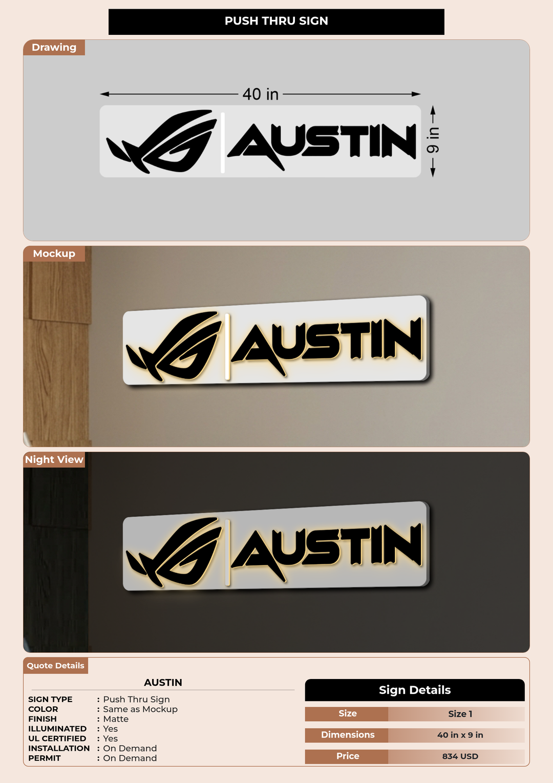 CUSTOM MOCKUP SIGN FOR Austin