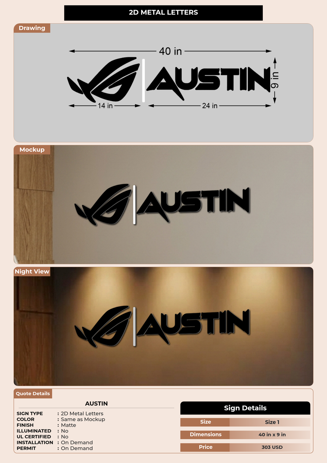 CUSTOM MOCKUP SIGN FOR Austin