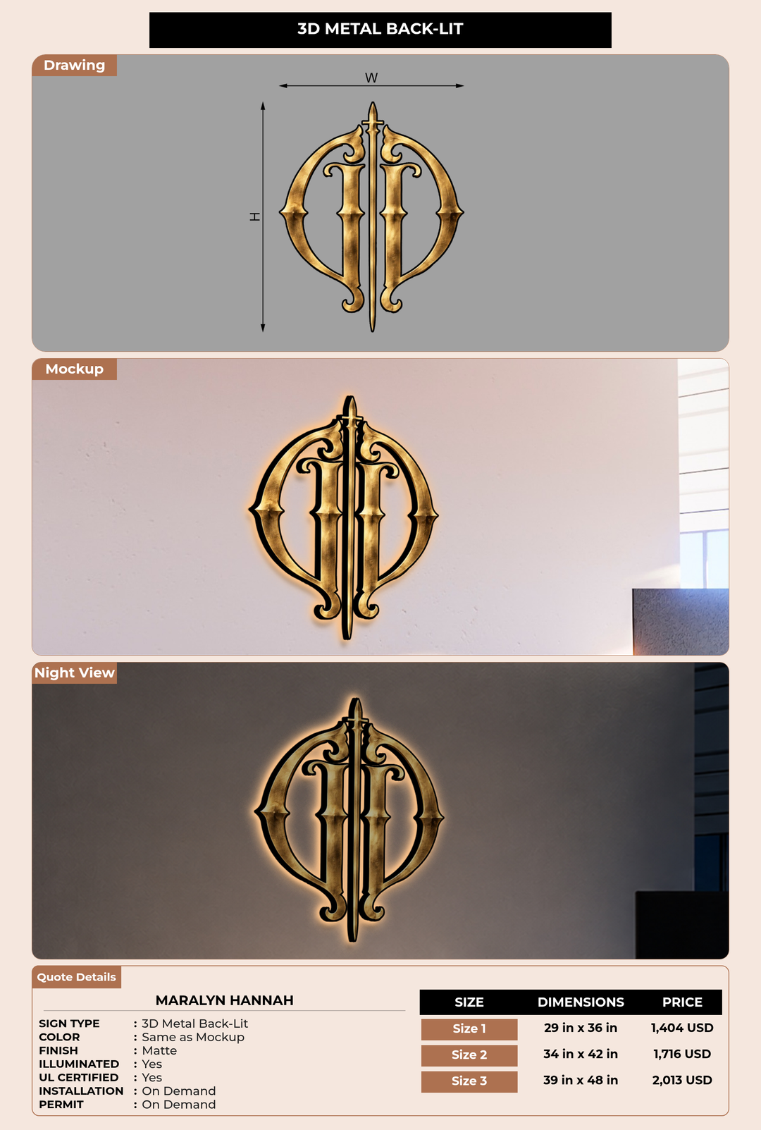 CUSTOM MOCKUP SIGN FOR Maralyn Hannah