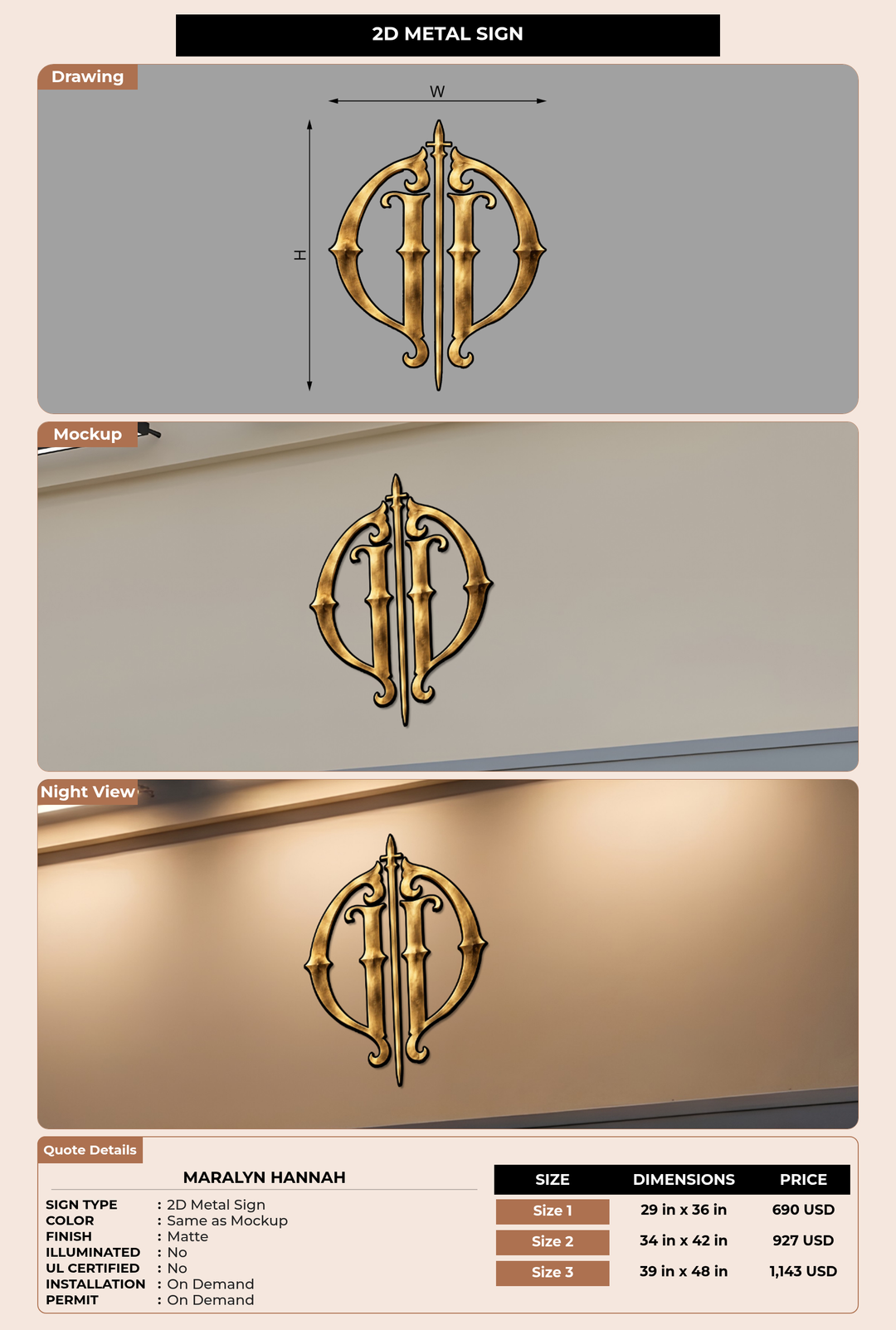 CUSTOM MOCKUP SIGN FOR Maralyn Hannah