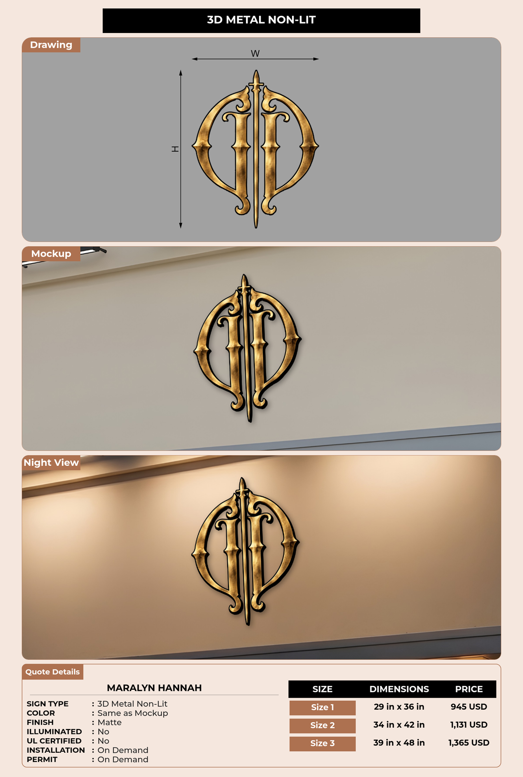 CUSTOM MOCKUP SIGN FOR Maralyn Hannah