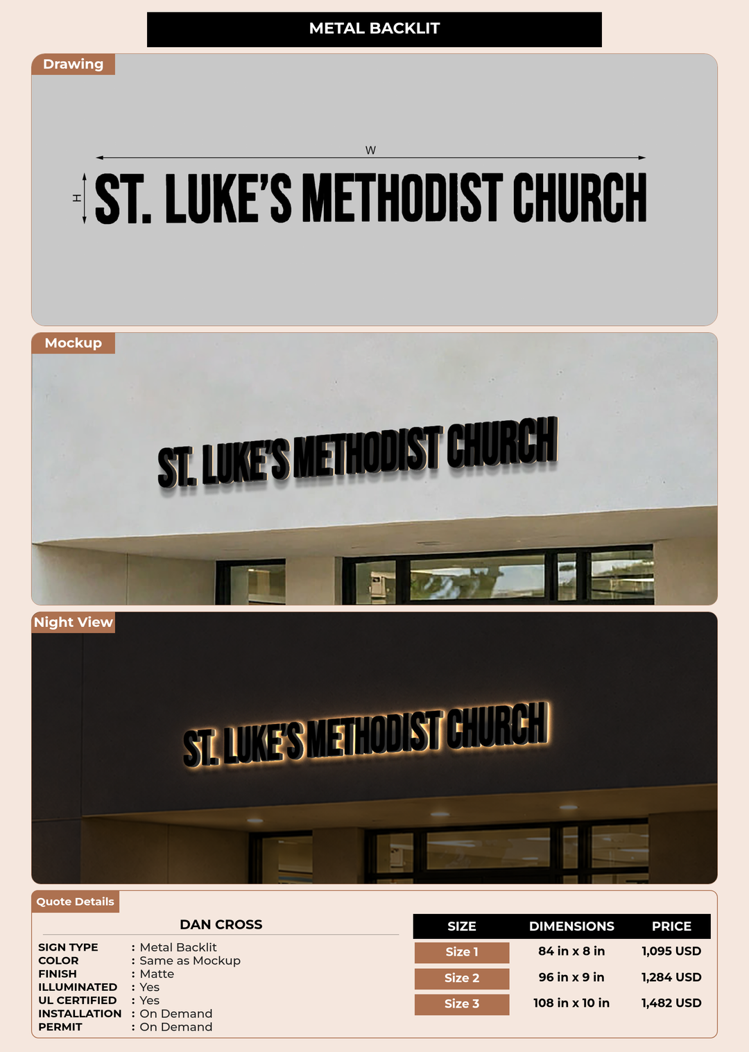 CUSTOM MOCKUP SIGN FOR Dan Cross