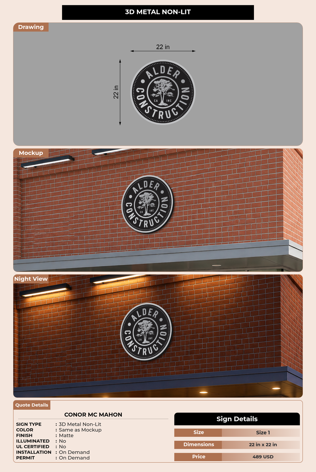 CUSTOM MOCKUP SIGN FOR Conor Mc Mahon