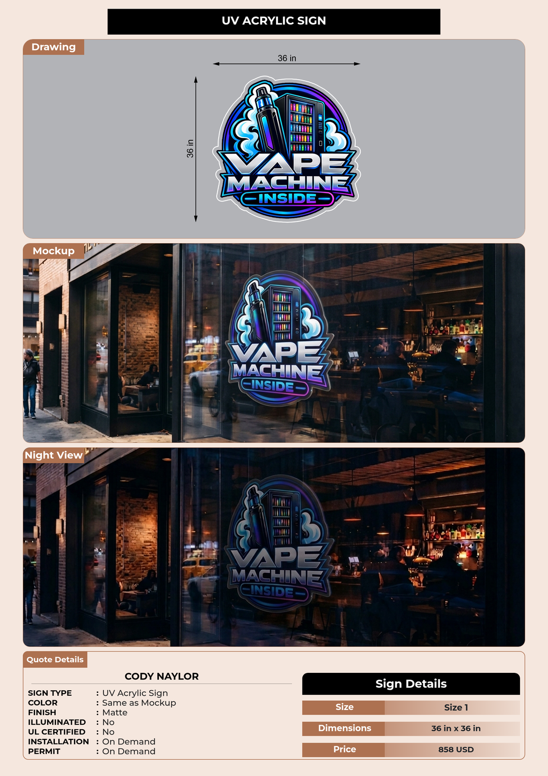 CUSTOM MOCKUP SIGN FOR Cody Naylor