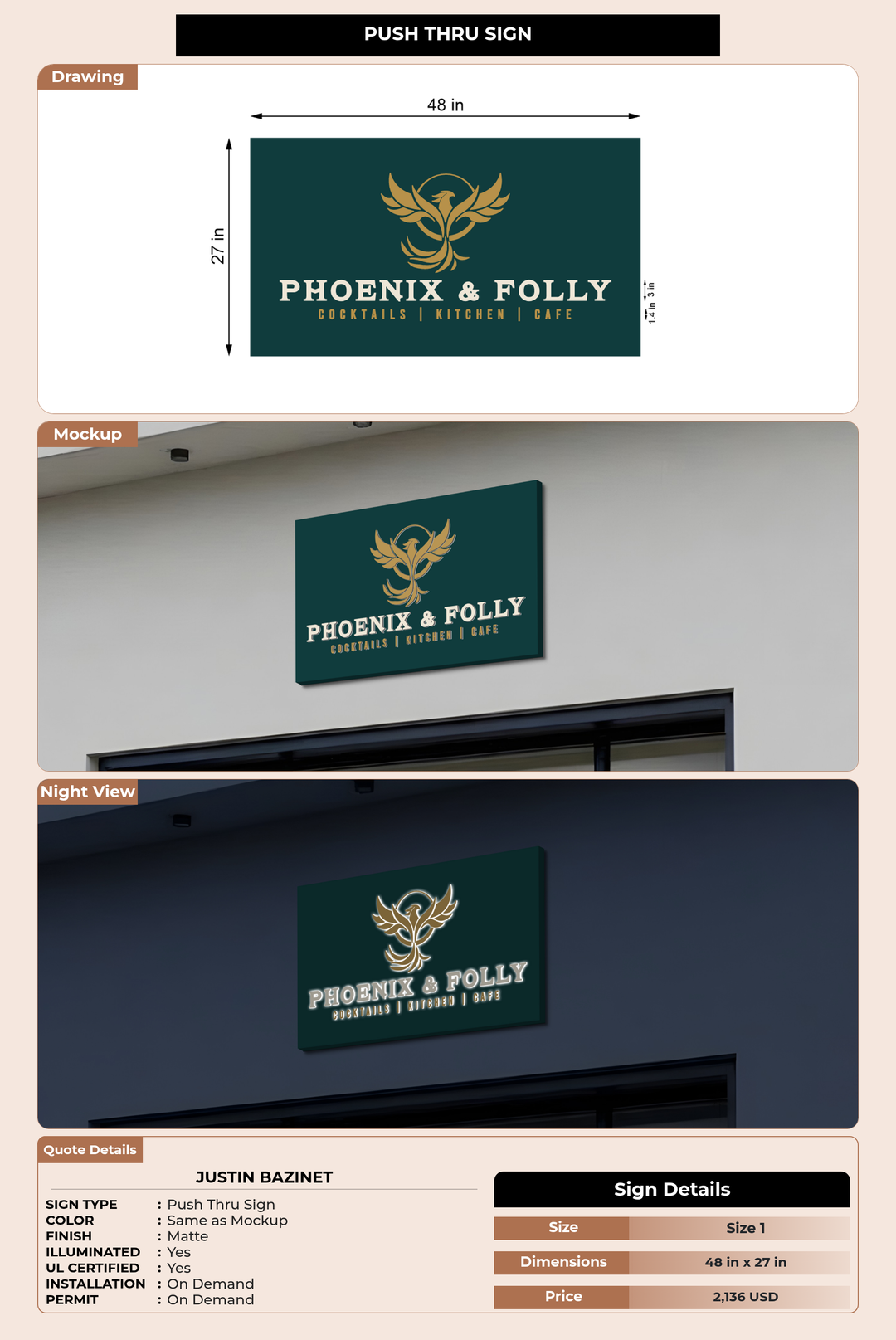 CUSTOM MOCKUP SIGN FOR Justin Bazinet