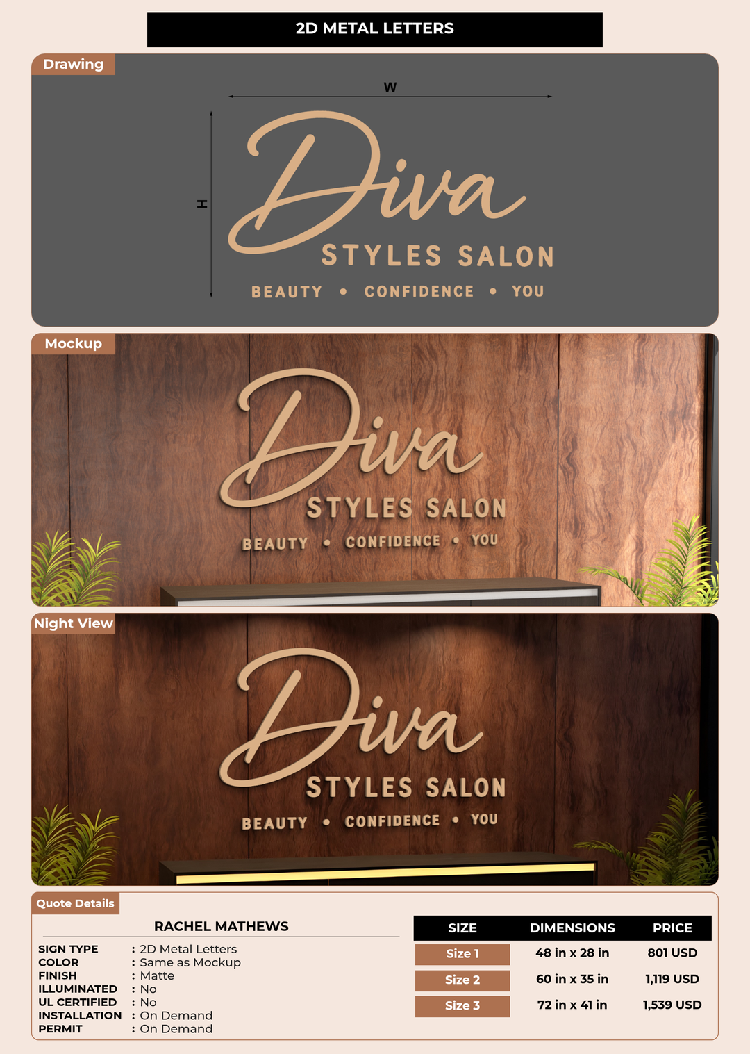 CUSTOM MOCKUP SIGN FOR Rachel Mathews