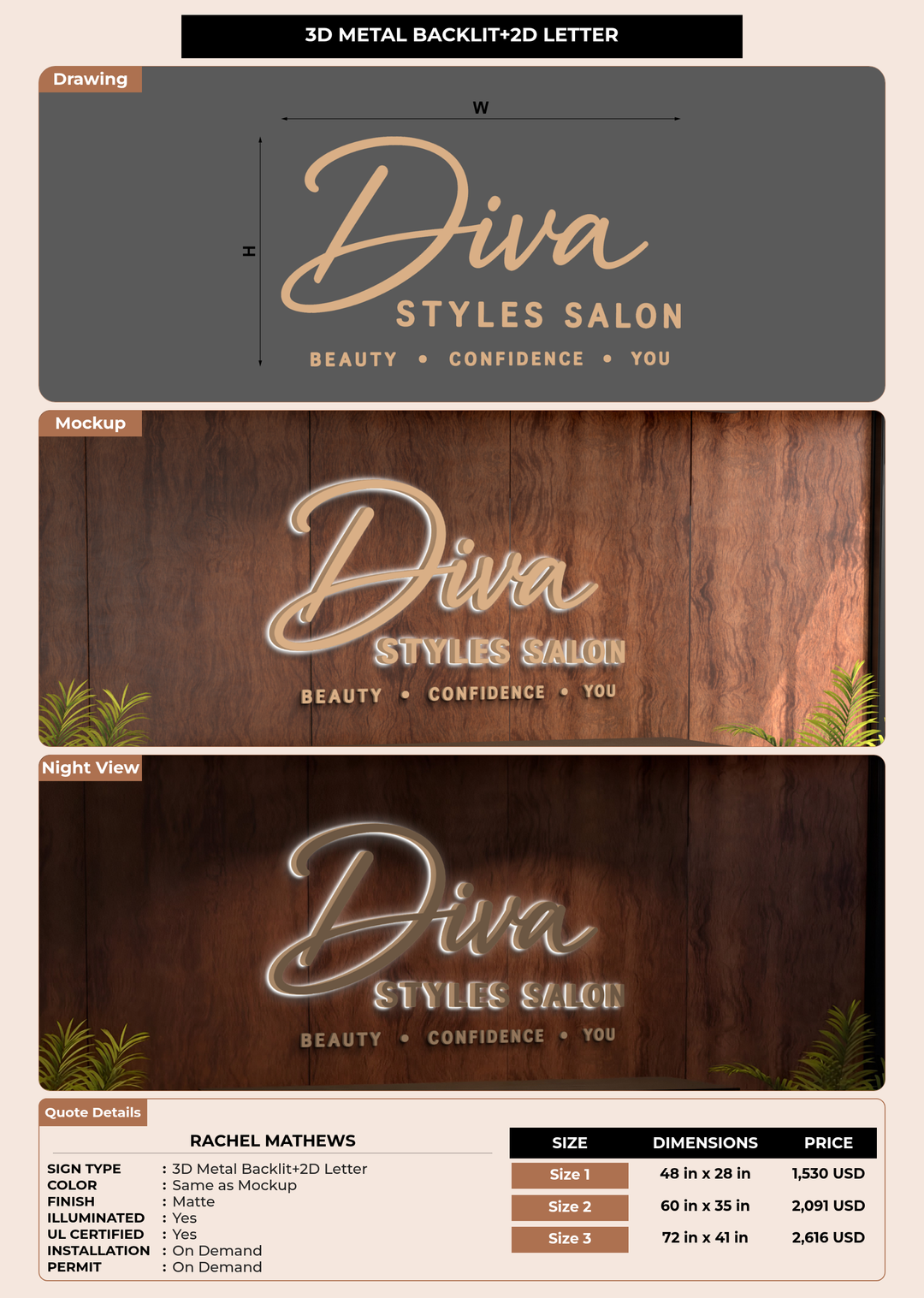 CUSTOM MOCKUP SIGN FOR Rachel Mathews