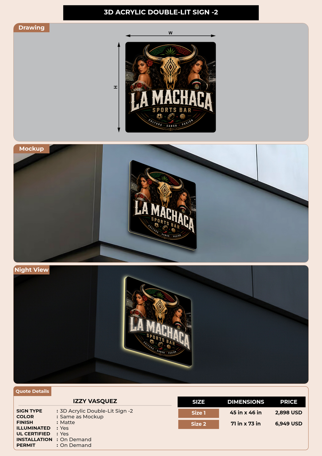 CUSTOM MOCKUP SIGN FOR Izzy vasquez