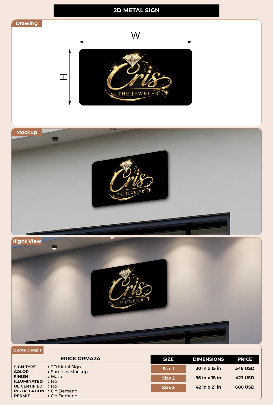 CUSTOM MOCKUP SIGN FOR Erick Ormaza