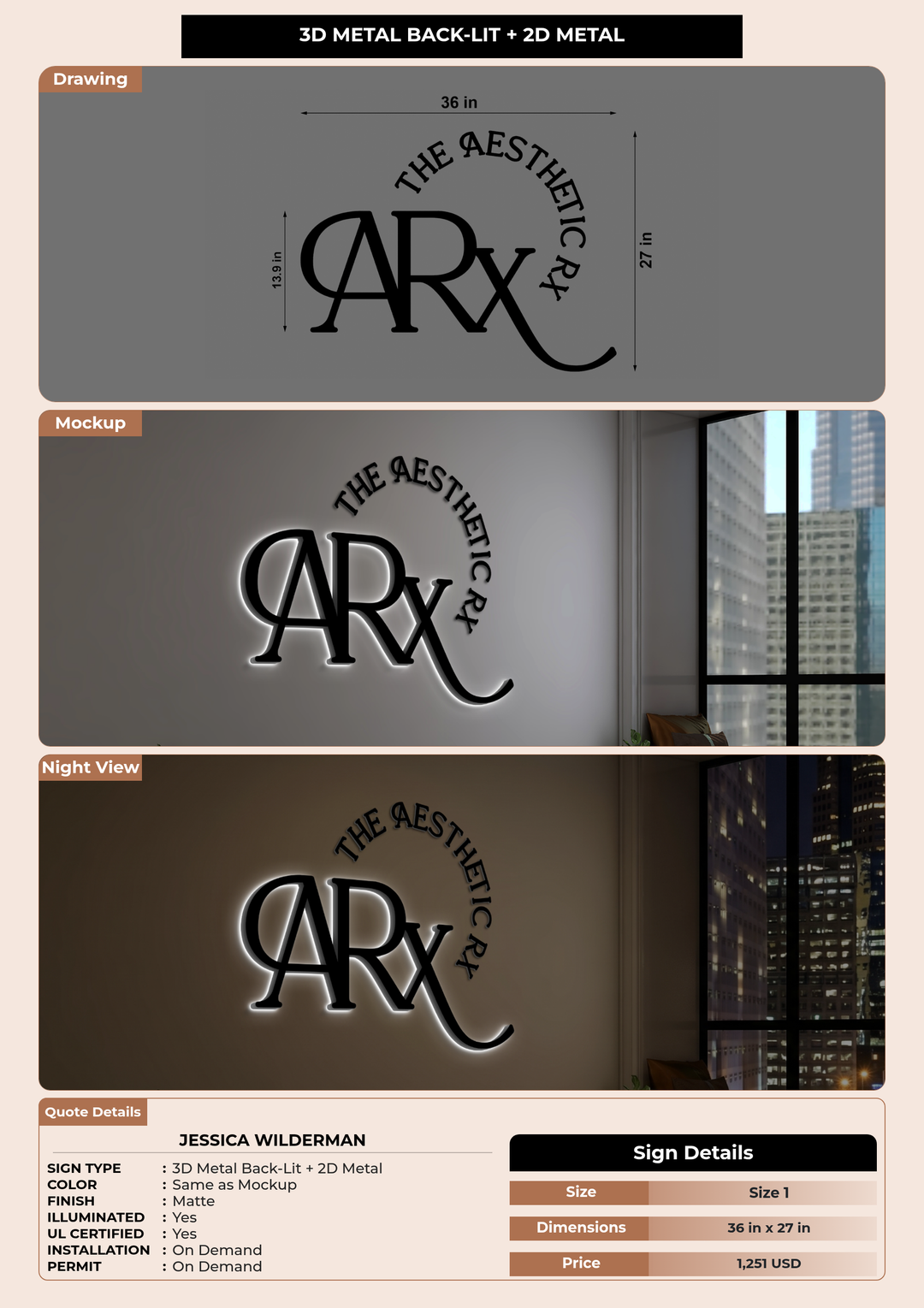 CUSTOM MOCKUP SIGN FOR Jessica Wilderman