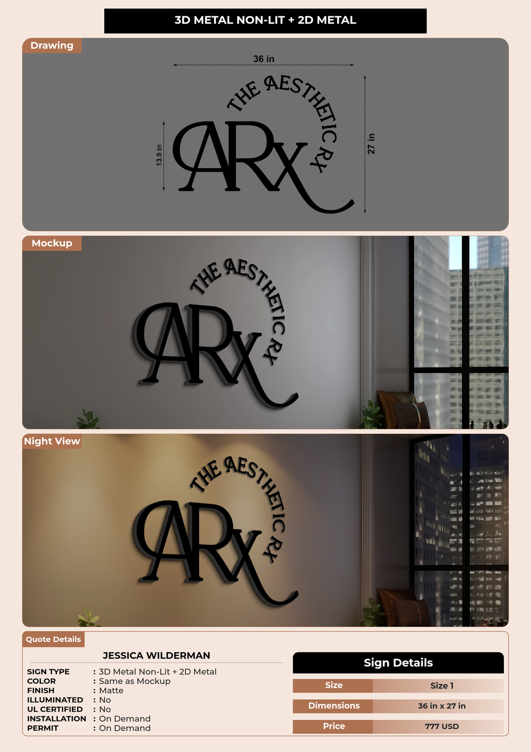 CUSTOM MOCKUP SIGN FOR Jessica Wilderman