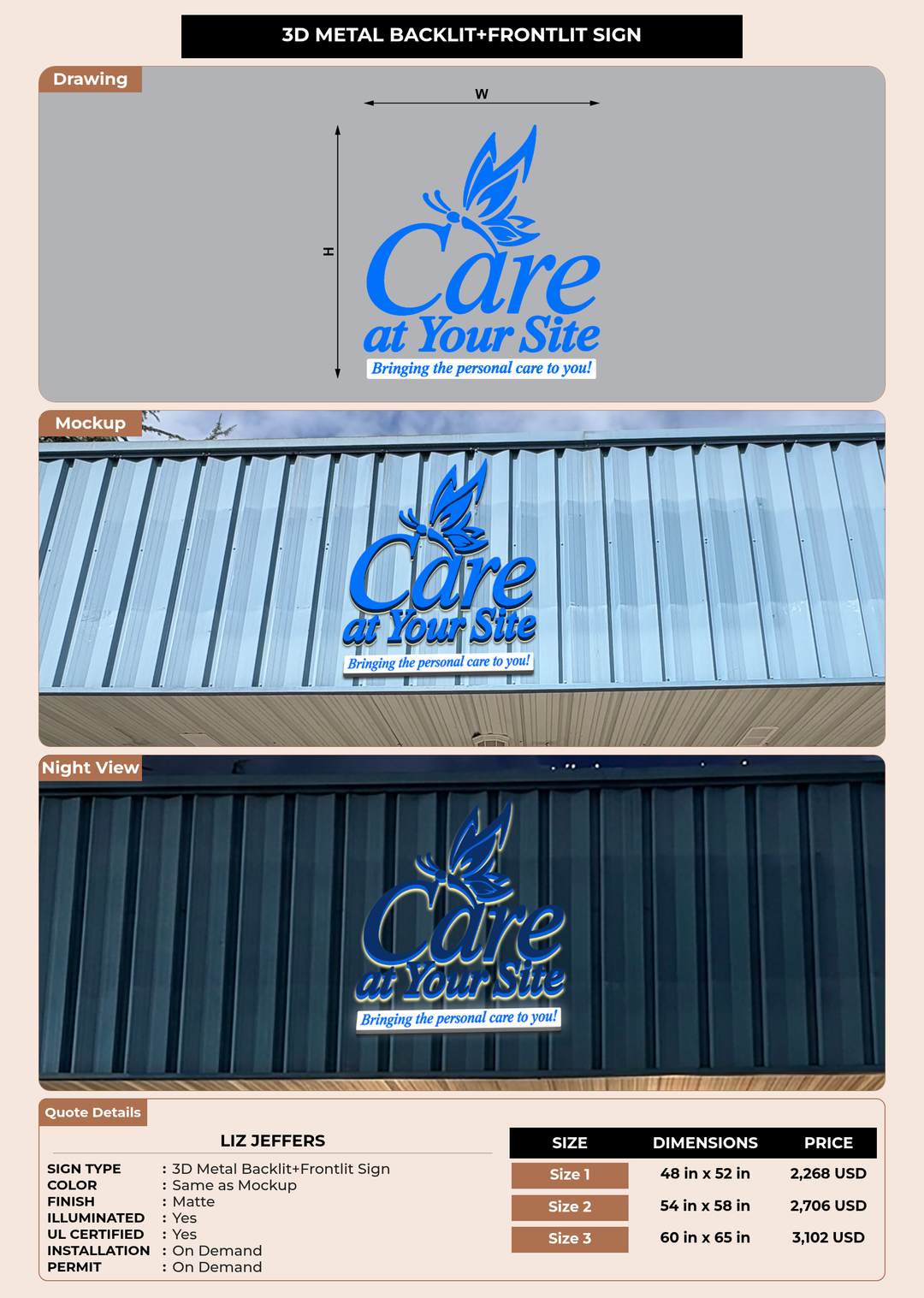 CUSTOM MOCKUP SIGN FOR Liz Jeffers