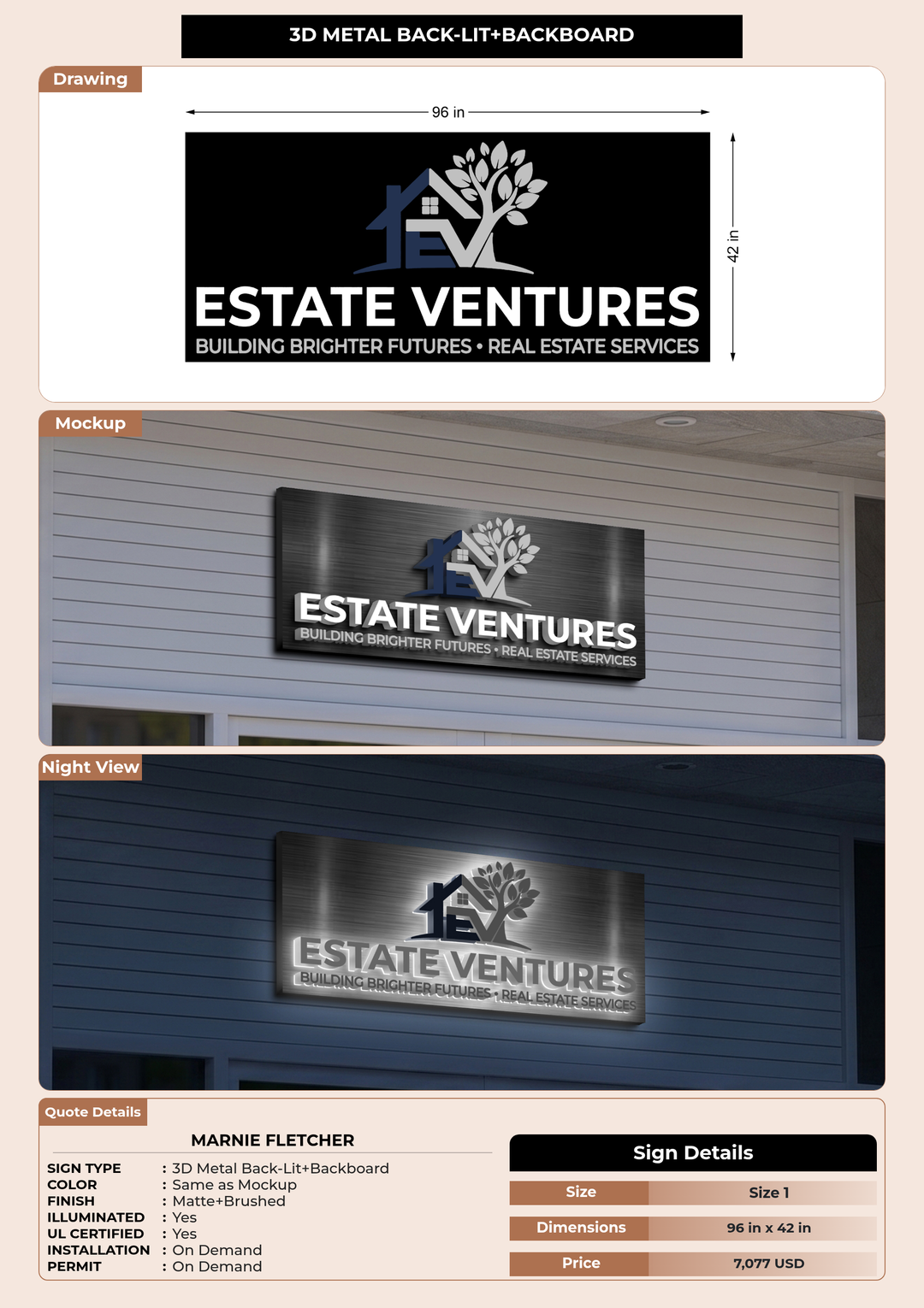 CUSTOM MOCKUP SIGN FOR Marnie Fletcher