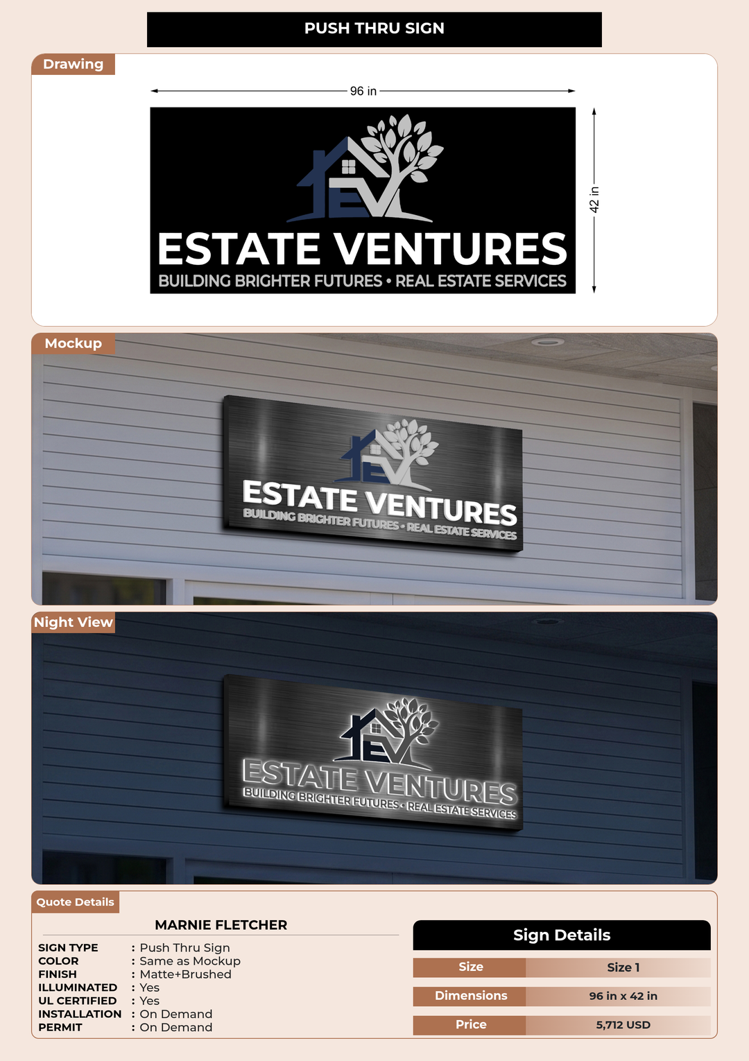 CUSTOM MOCKUP SIGN FOR Marnie Fletcher