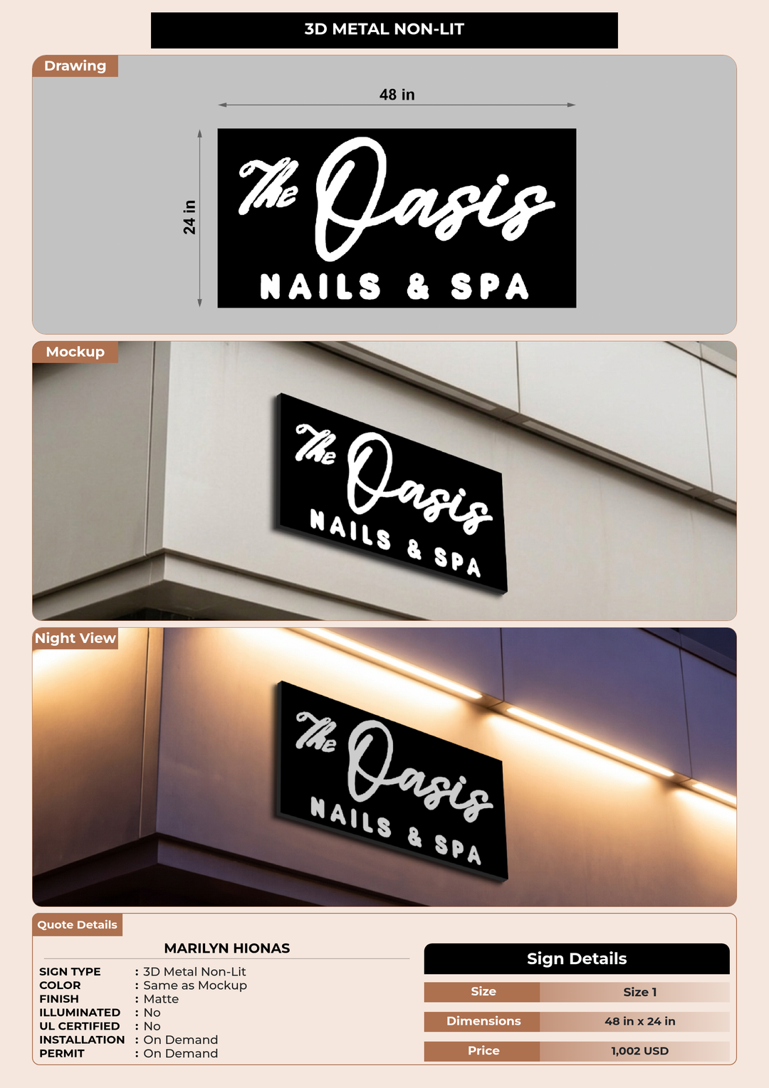 CUSTOM MOCKUP SIGN FOR Marilyn Hionas
