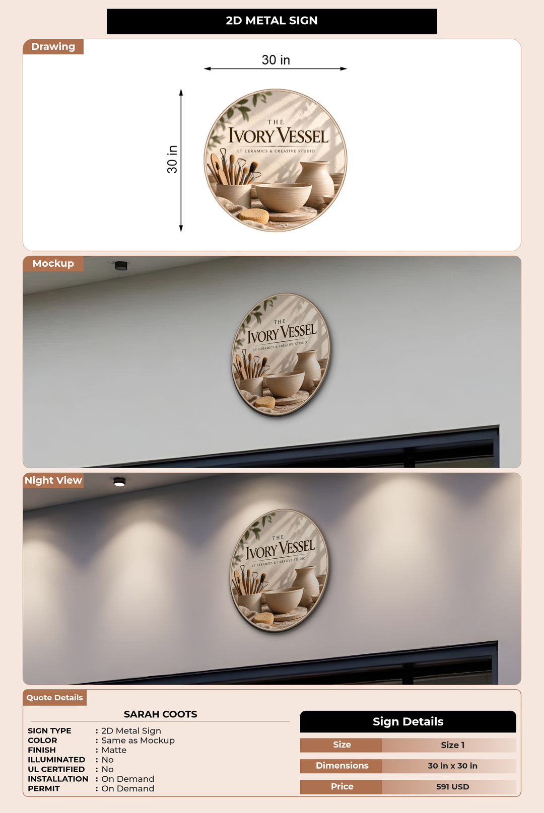 CUSTOM MOCKUP SIGN FOR Sarah Coots