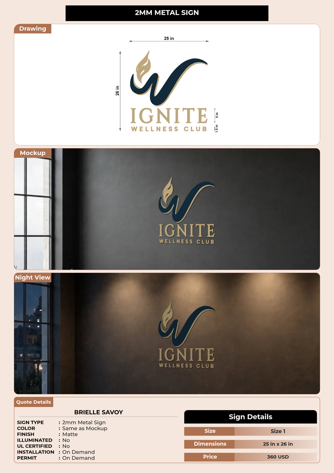 CUSTOM MOCKUP SIGN FOR Brielle Savoy