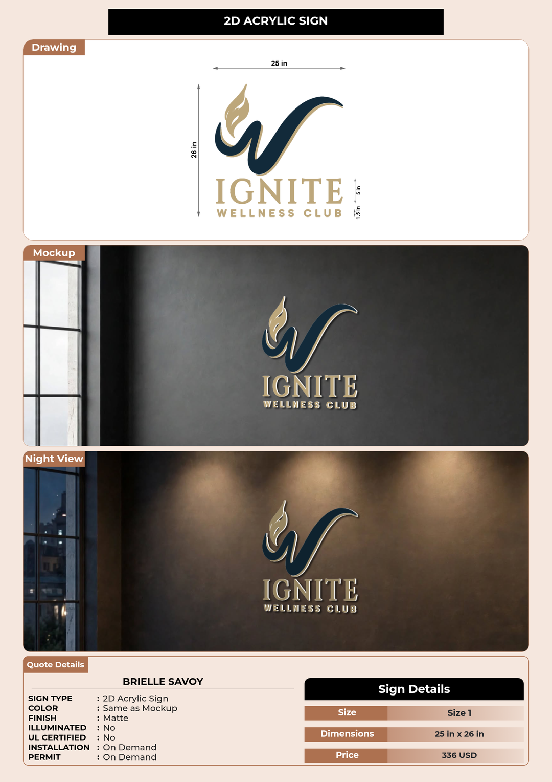 CUSTOM MOCKUP SIGN FOR Brielle Savoy