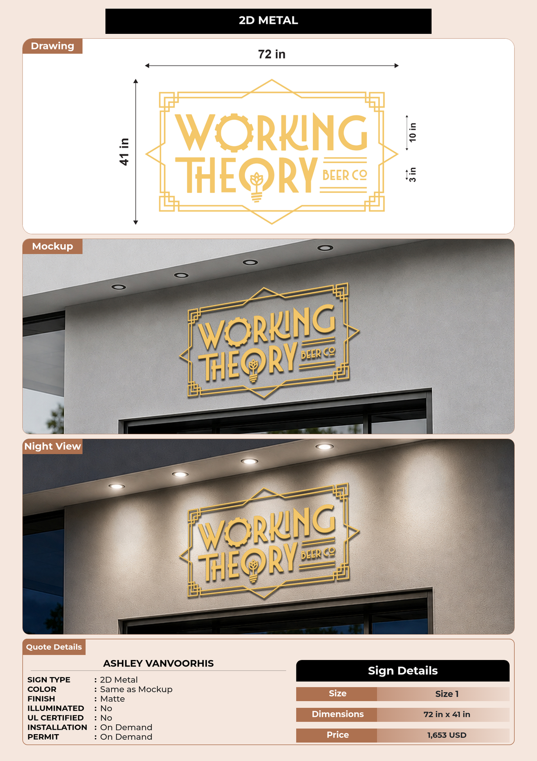 CUSTOM MOCKUP SIGN FOR Ashley VanVoorhis