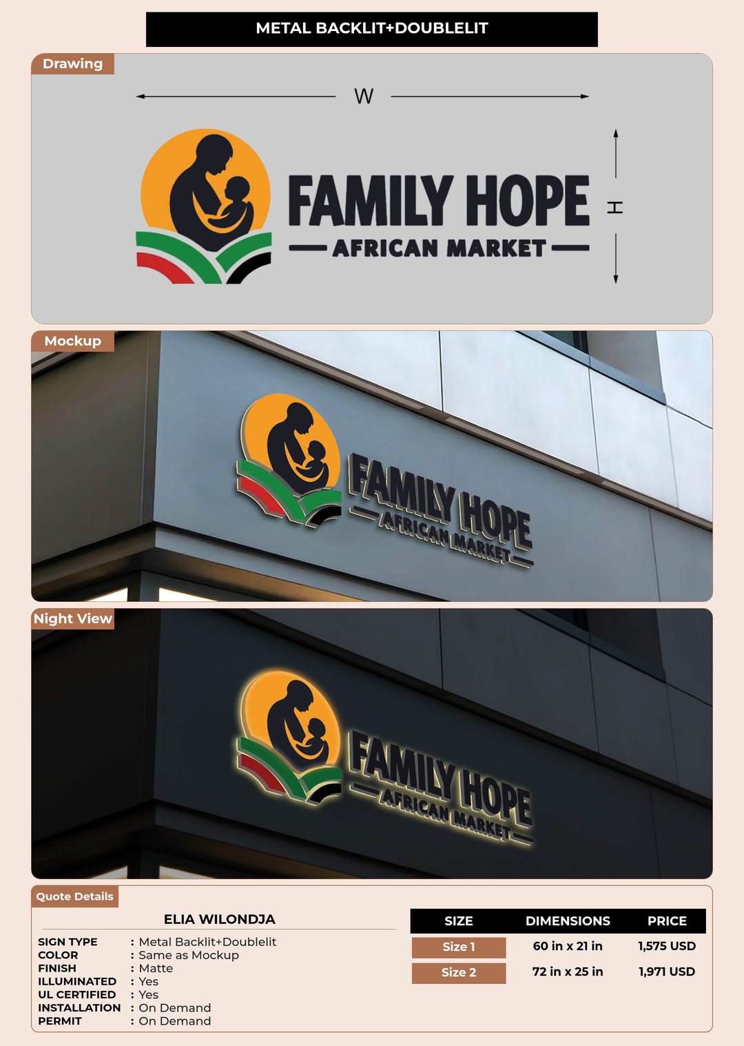 CUSTOM MOCKUP SIGN FOR Elia Wilondja