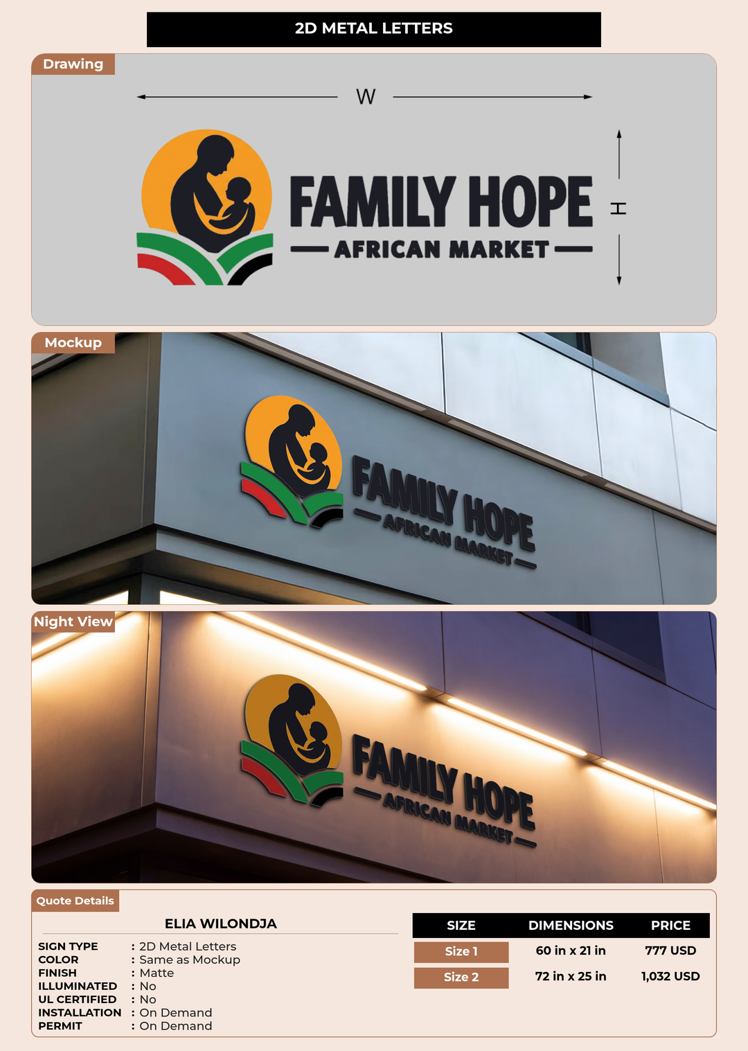 CUSTOM MOCKUP SIGN FOR Elia Wilondja