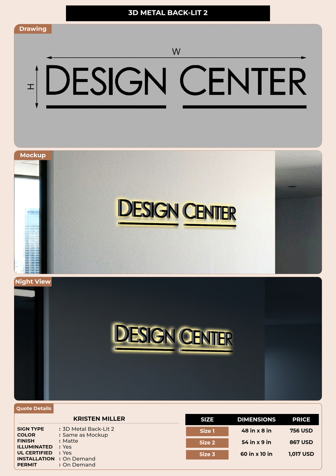 CUSTOM MOCKUP SIGN FOR Kristen Miller