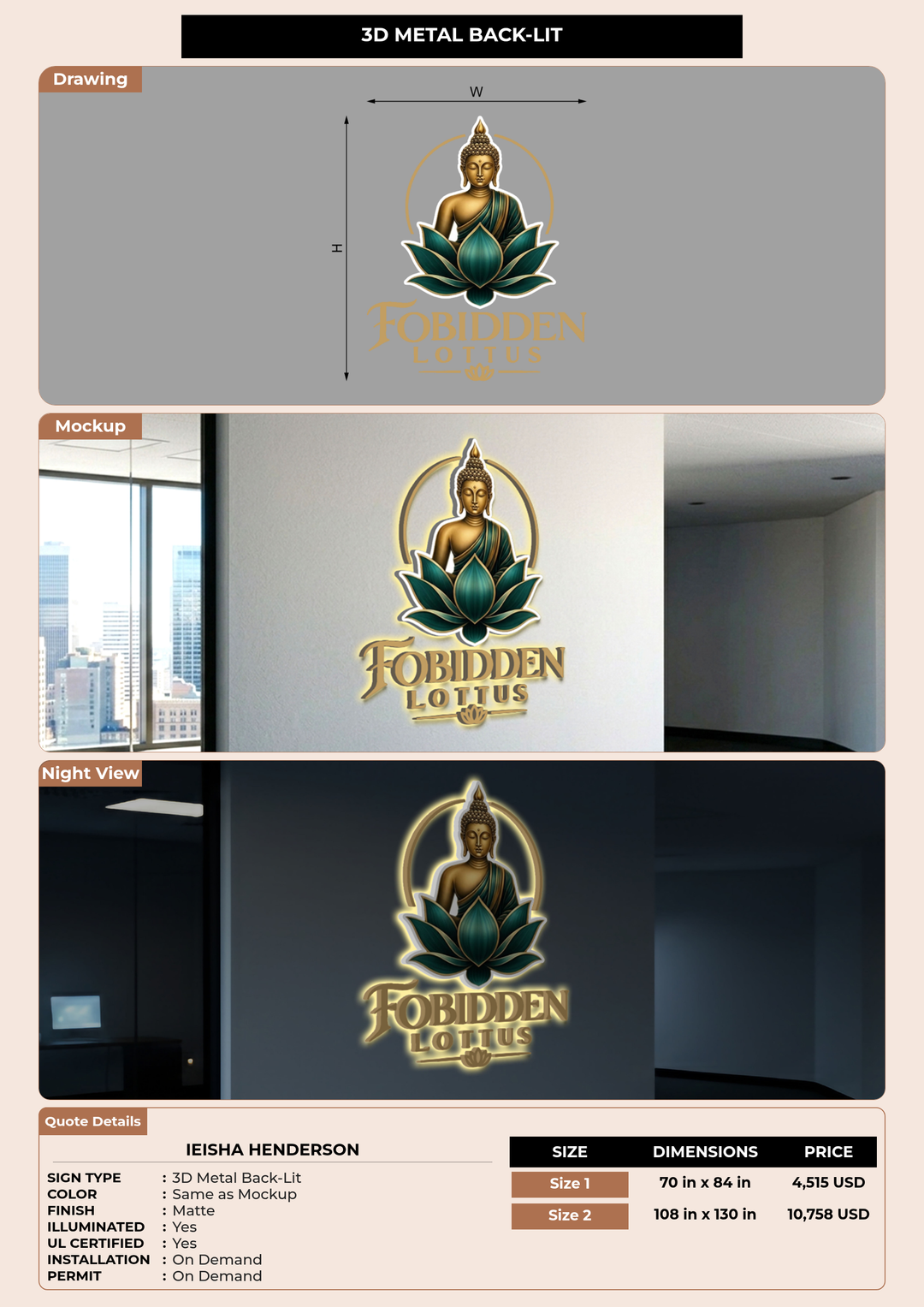 CUSTOM MOCKUP SIGN FOR Ieisha Henderson