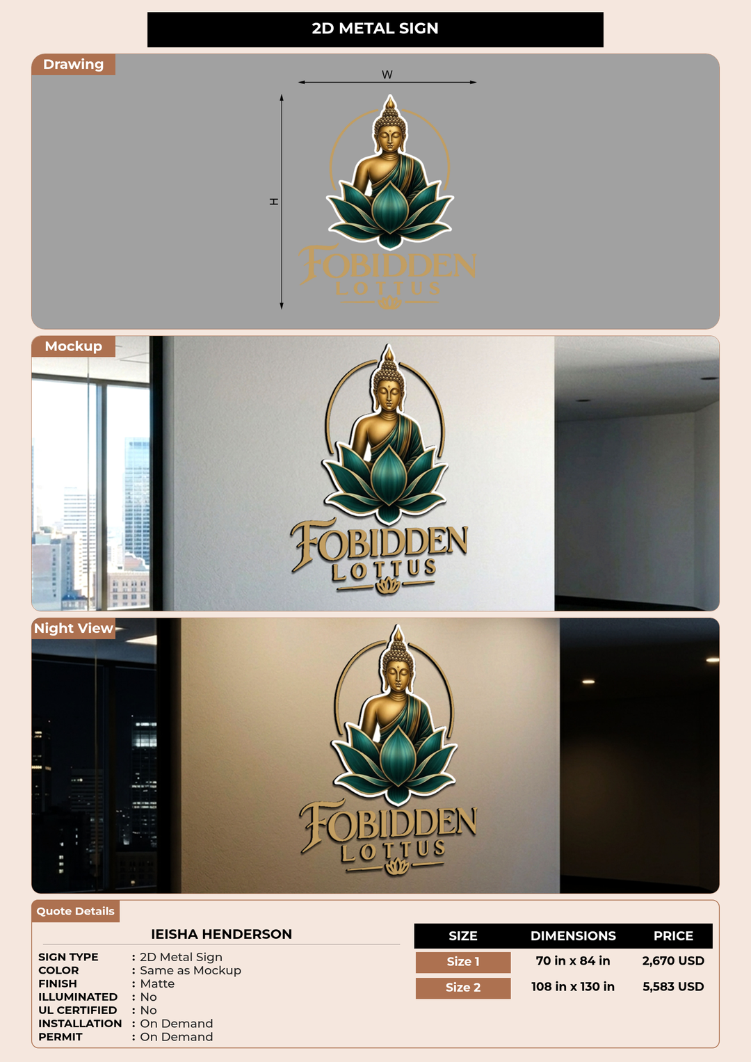 CUSTOM MOCKUP SIGN FOR Ieisha Henderson