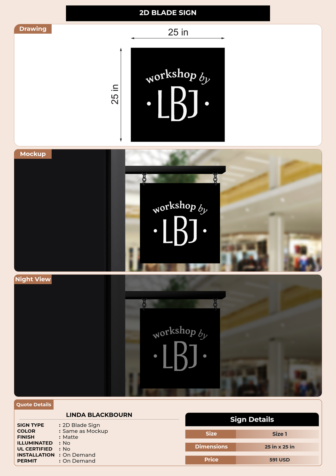 CUSTOM MOCKUP SIGN FOR Linda Blackbourn