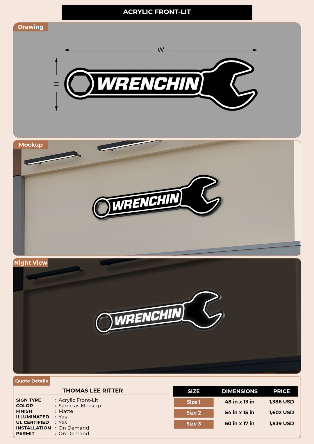 CUSTOM MOCKUP SIGN FOR Thomas Lee Ritter