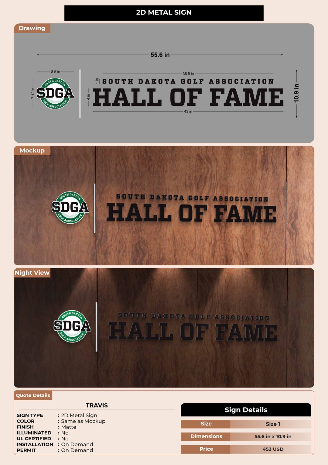 CUSTOM MOCKUP SIGN FOR Travis