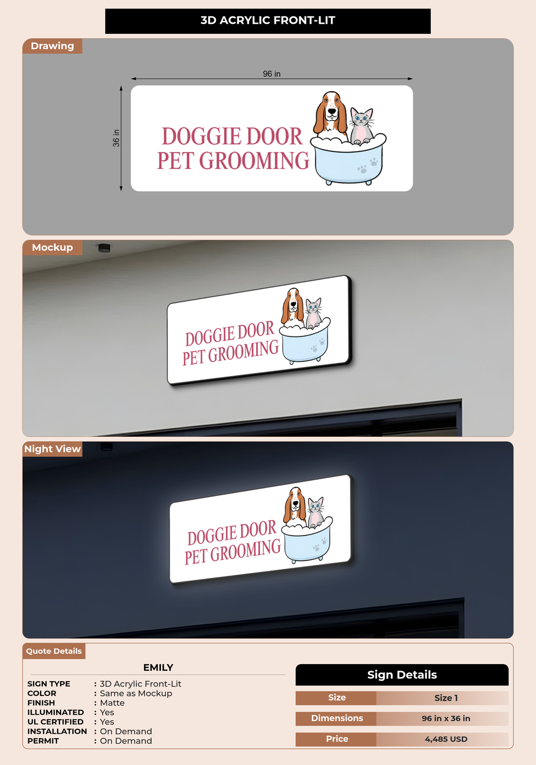 CUSTOM MOCKUP SIGN FOR Emily