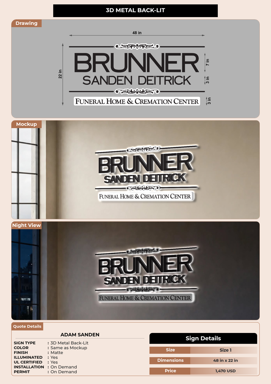 CUSTOM MOCKUP SIGN FOR Adam Sanden