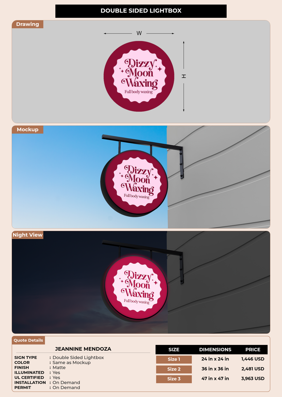 CUSTOM MOCKUP SIGN FOR jeannine mendoza