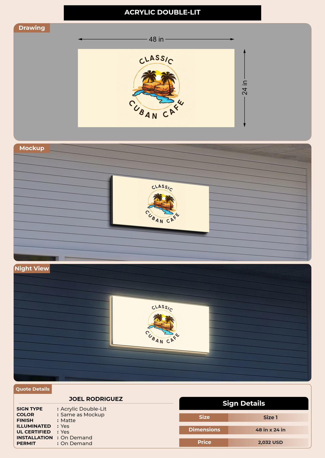 CUSTOM MOCKUP SIGN FOR Joel Rodriguez