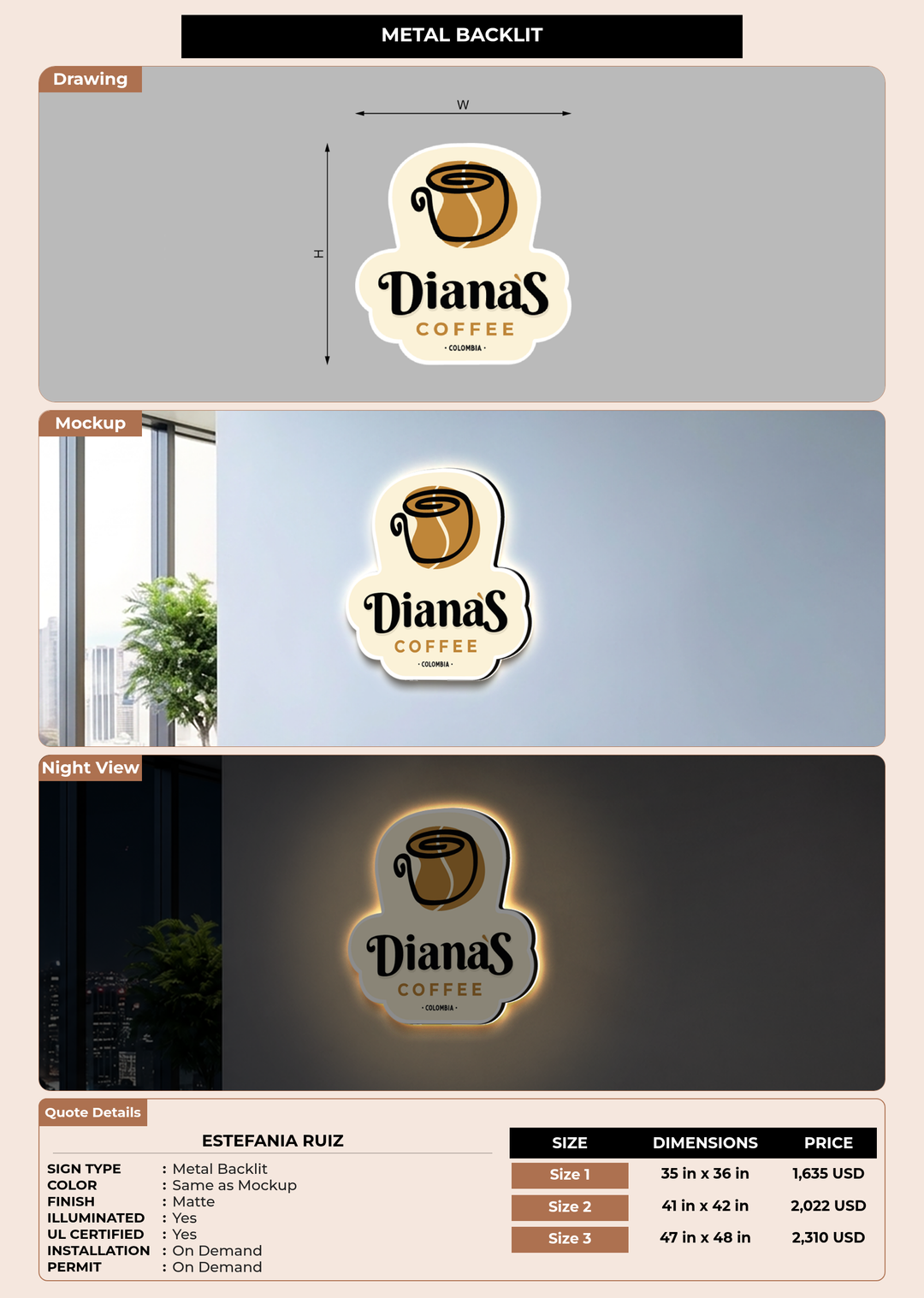 CUSTOM MOCKUP SIGN FOR Estefania Ruiz