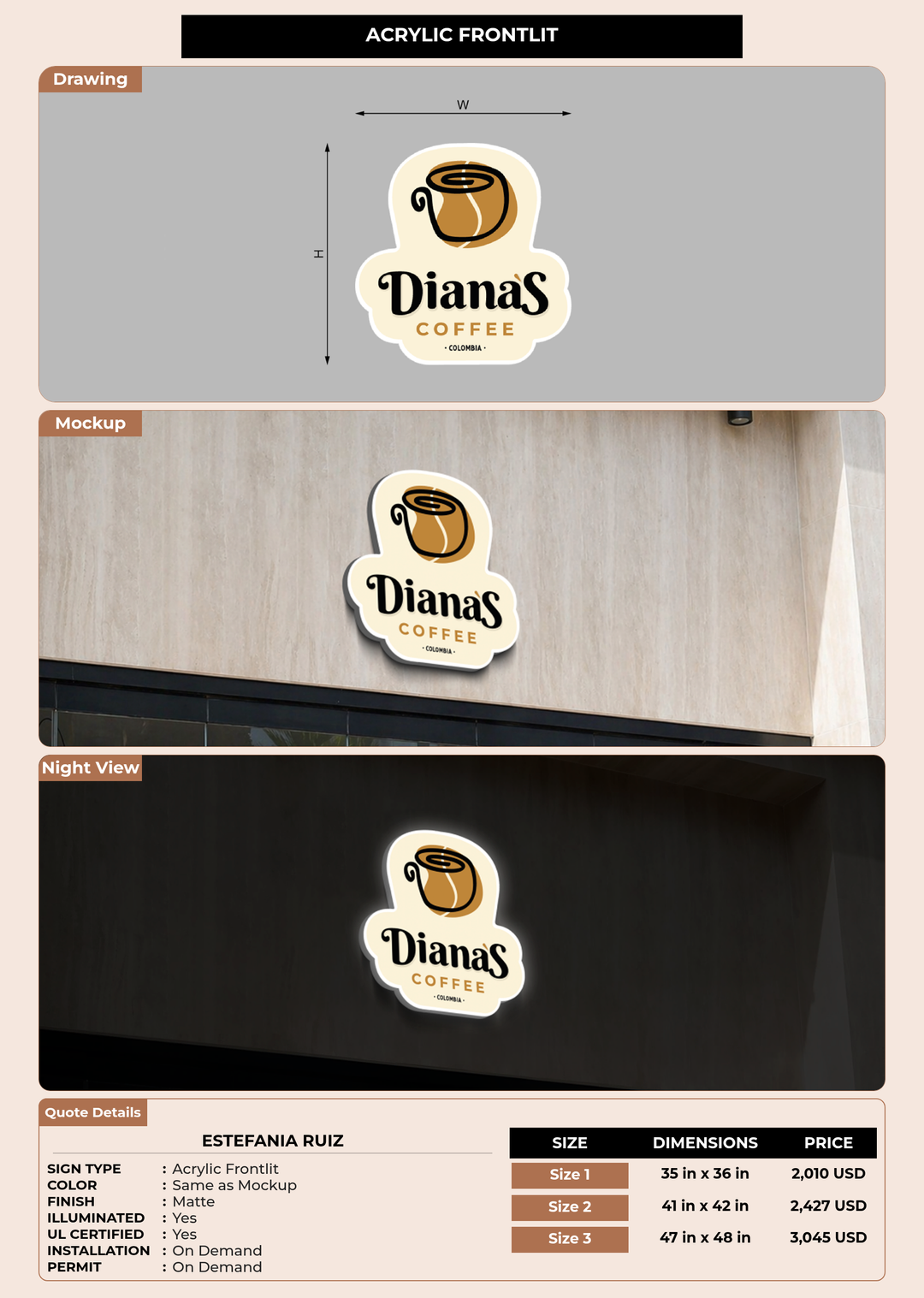 CUSTOM MOCKUP SIGN FOR Estefania Ruiz