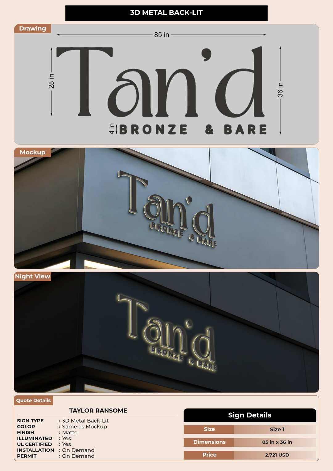 CUSTOM MOCKUP SIGN FOR Taylor Ransome
