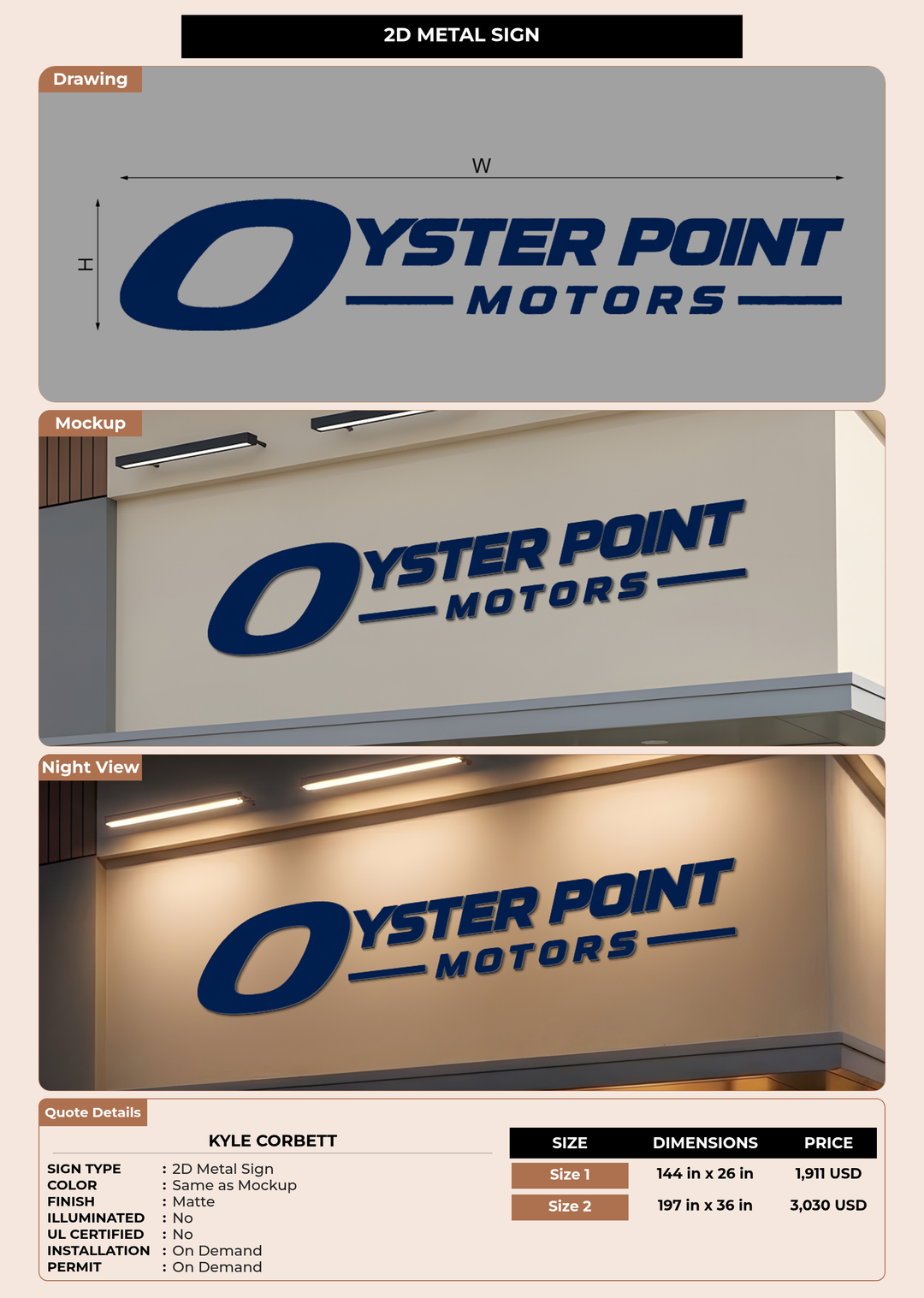 CUSTOM MOCKUP SIGN FOR Kyle Corbett
