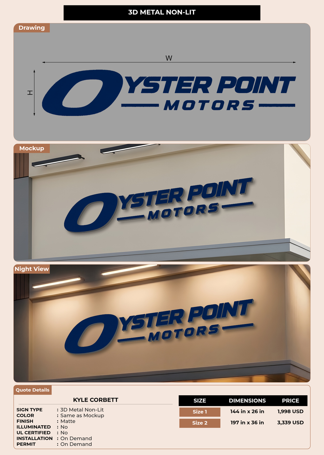 CUSTOM MOCKUP SIGN FOR Kyle Corbett
