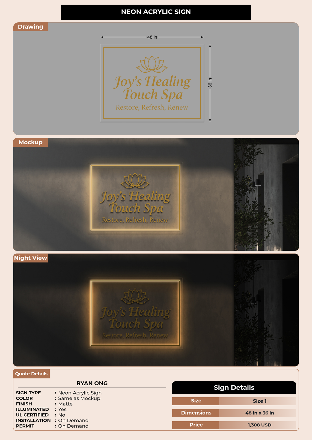 CUSTOM MOCKUP SIGN FOR Ryan Ong