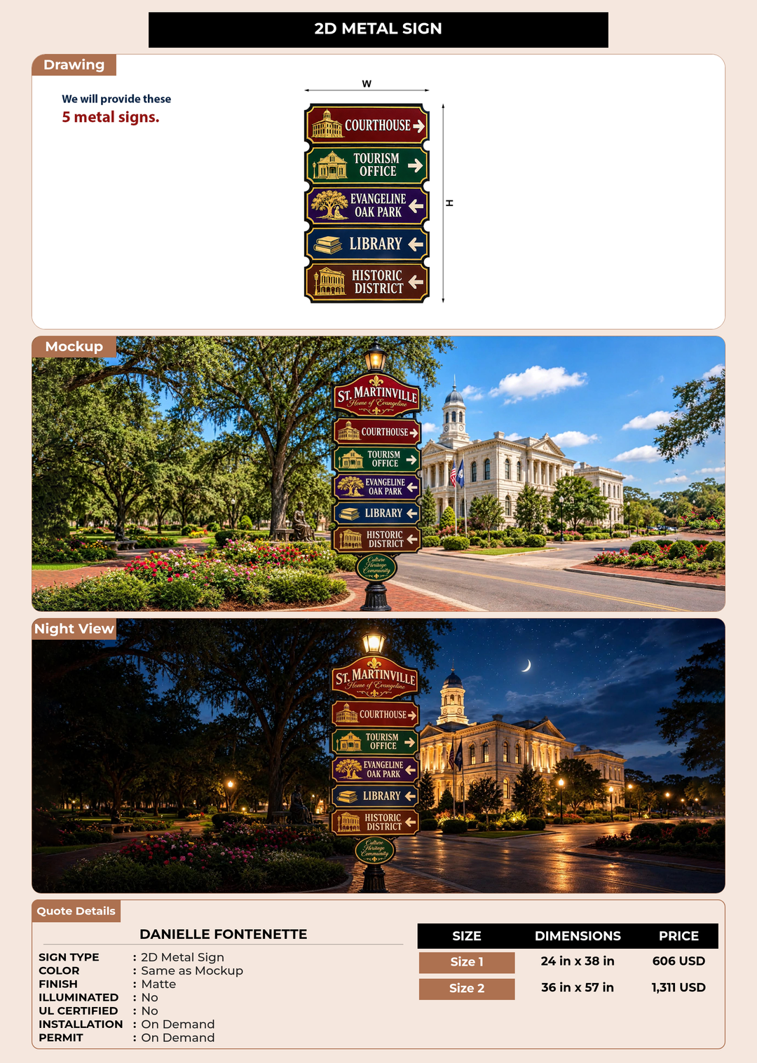 CUSTOM MOCKUP SIGN FOR Danielle Fontenette