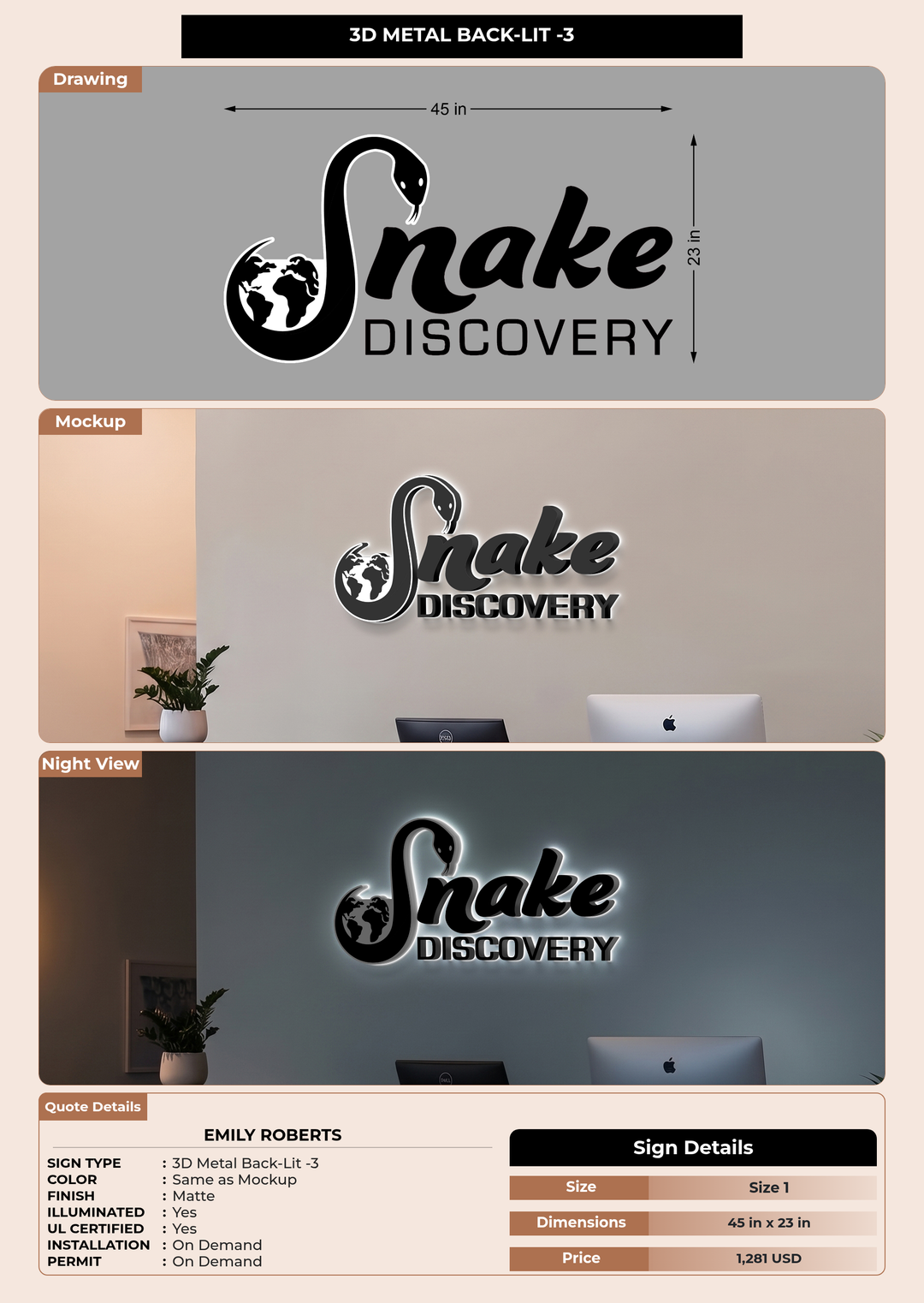 CUSTOM MOCKUP SIGN FOR Emily Roberts