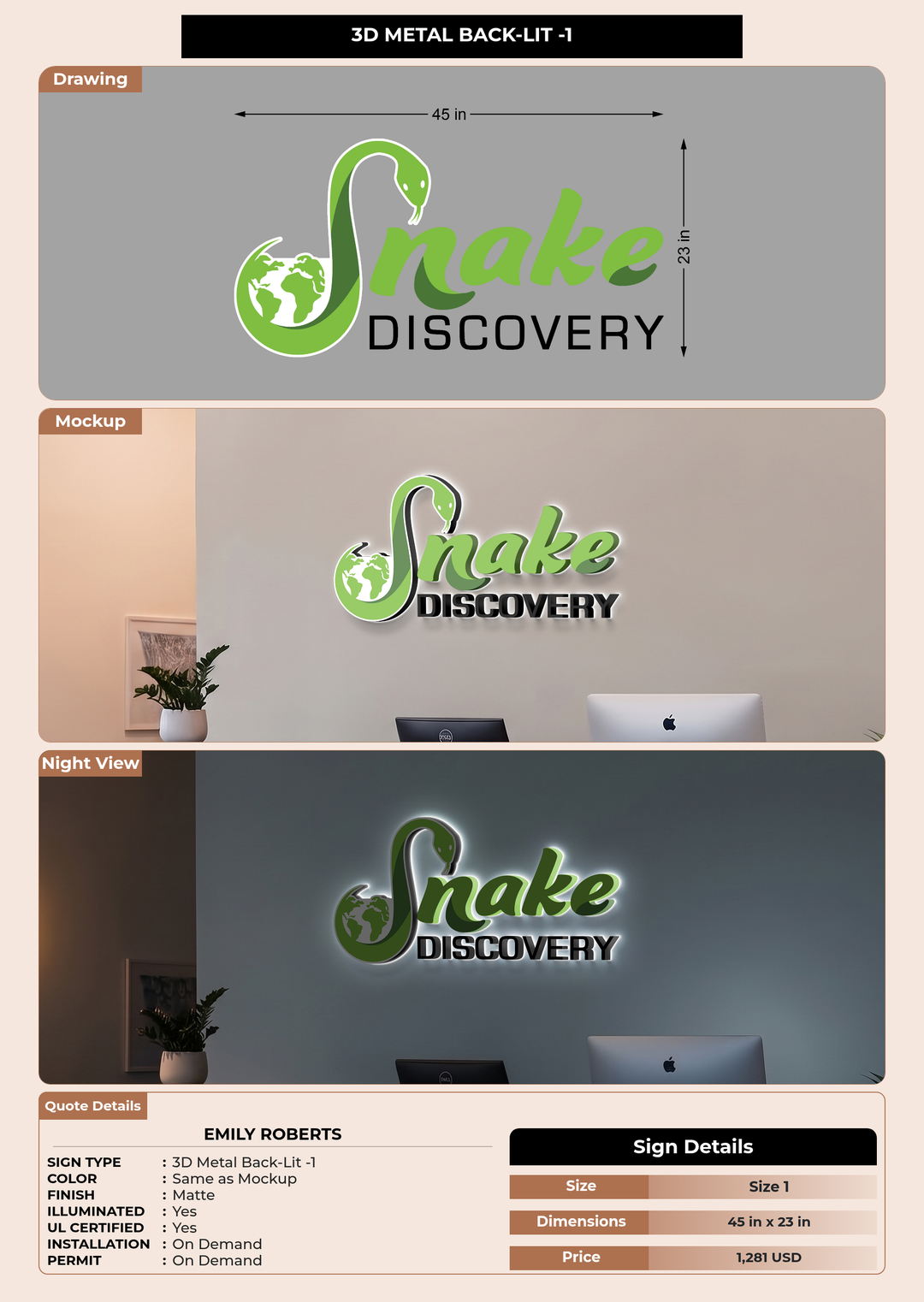CUSTOM MOCKUP SIGN FOR Emily Roberts