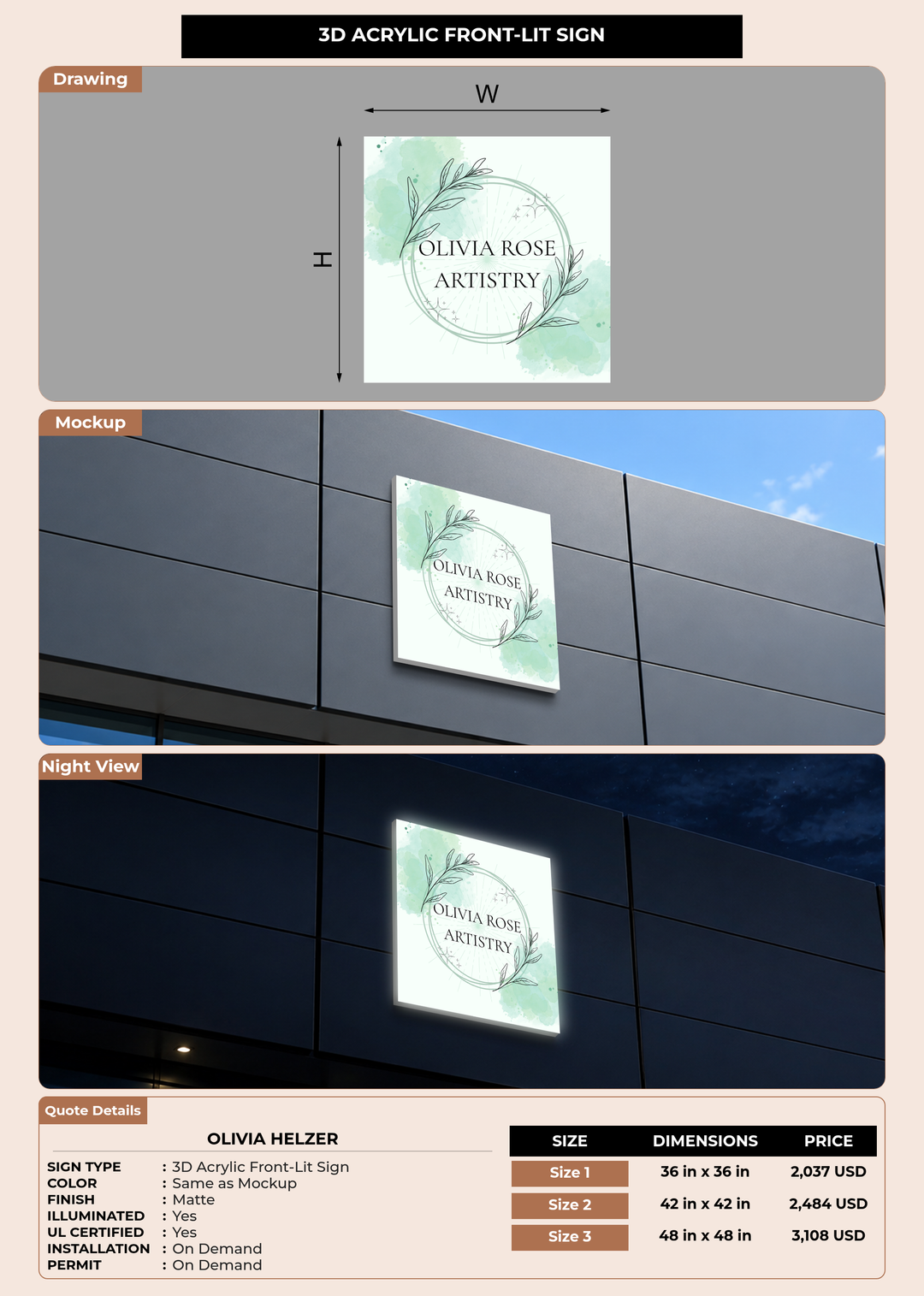 CUSTOM MOCKUP SIGN FOR Olivia Helzer